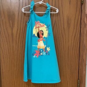 DISNEY UGC Girls Sz Small Moana Teal Graphic Nightgown with Inspirational Print